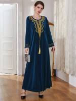  Geometric Navy Blue Embroidery World Apparel 9560