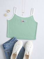 Crop Embroidery Spaghetti Strap Women Tops, Blouses  Tee 149