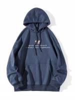 Drawstring Butterfly Regular Fit Navy Blue Women Sweatshirts 2341