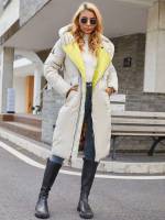 Hooded Long Sleeve Casual Padded Women Outerwear 9747