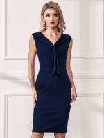  Split Sleeveless Plain Women Dresses 3304