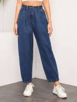  Navy Blue Regular Fit Women Denim 7928