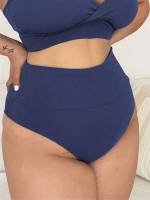   Navy Blue Plus Size Beachwear 46