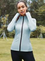 Long Sleeve Navy Blue Women Sports Jackets 5689