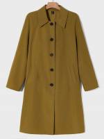 Plain Work Collar Olive Green Men Coats 6125