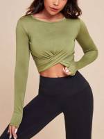  Olive Green Twist Women Activewear 748