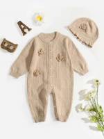 Baseball Collar Long Casual Baby Clothing 5329