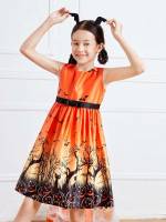 Halloween Round Neck Sleeveless Regular Fit Kids Clothing 1463