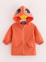 Regular Fit Orange Cartoon Toddler Boys Outerwear 870