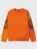  Round Neck Orange Men Sweatshirts 793