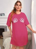  Casual Round Neck Plus Size Nightgowns  Sleepshirts 1694