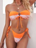 Bandeau  Orange Women Clothing 121