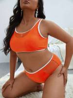  Orange Plus Size Swimwear 506