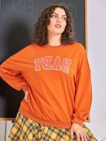 Regular Fit Casual Long Sleeve Plus Size Sweatshirts 180