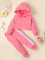  Casual Side Stripe Hooded Baby Sets 5261