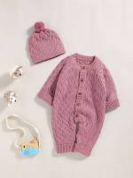 Pom Pom Long Sleeve Pink Baby Sweater Onesies 7467