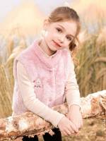 Cartoon Regular Fit Pink Casual Girls Clothing 4399