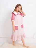  Pink Peter Pan Collar Girls Loungewear 9170