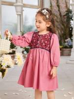  Pink Cute Round Neck Kids Clothing 468