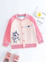 Pink Regular Cartoon Toddler Girls Clothing 799