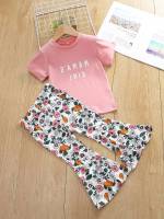  Round Neck Floral Toddler Girls Clothing 607