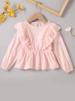 Long Sleeve Pink Round Neck Regular Fit Kids Clothing 375