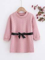 Long Plain Pink Long Sleeve Toddler Girl Sweatshirts 7759