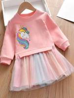  Casual Round Neck Long Toddler Girl Sweatshirts 536