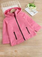 Hooded Zipper Pink Toddler Girls Outerwear 9766