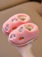 Embroidery Pink Kids Slippers 4045