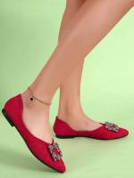  Pink Plain Women Flats 3456