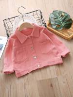  Collar Pink Regular Toddler Girl Denim Jackets  Coats 261