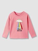 Letter Long Sleeve Regular Toddler Girl T-Shirts 1804