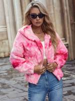 Regular Tie Dye Zipper Long Sleeve Women Clothing 691