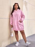 Plain Long Regular Fit Hooded Plus Size Sweatshirts 453