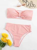  Pink Cute Plus Size Beachwear 706