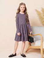 Round Neck Ruffle Hem Regular Fit Girls Clothing 9072