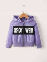 Long Sleeve Hooded Sporty Toddler Girls Outerwear 818