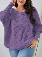  Purple Casual Plus Size Sweaters 69