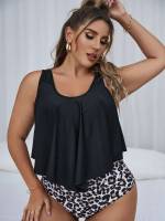  Purple Leopard Plus Size Beachwear 4767