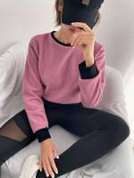 Long Sleeve  Contrast Binding Women Activewear 1587