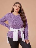   Long Sleeve Plus Size Sports Tops 5107