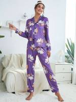  Lapel Elegant Women Sleep  Lounge 4218