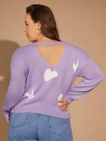 Long Sleeve Heart Regular Women Plus Clothing 919