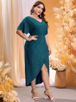  Glamorous Short Sleeve Plus Size Dresses 858