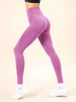 Purple  Women Sports Leggings 6102