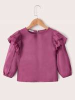  Plain Long Sleeve Red Violet Toddler Girls Tops 7050