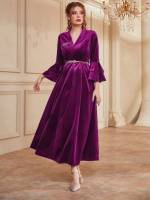 Red Violet  Plain Arabian Wear 4283