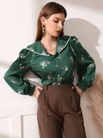  Long Floral Vintage Women Tops, Blouses  Tee 1438