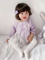 Round Neck Floral Button Baby Clothing 3049